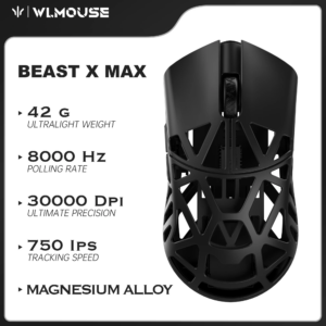 WLMOUSE BEAST X Max 42g Magnesium Alloy 8K Wireless Gaming Mouse