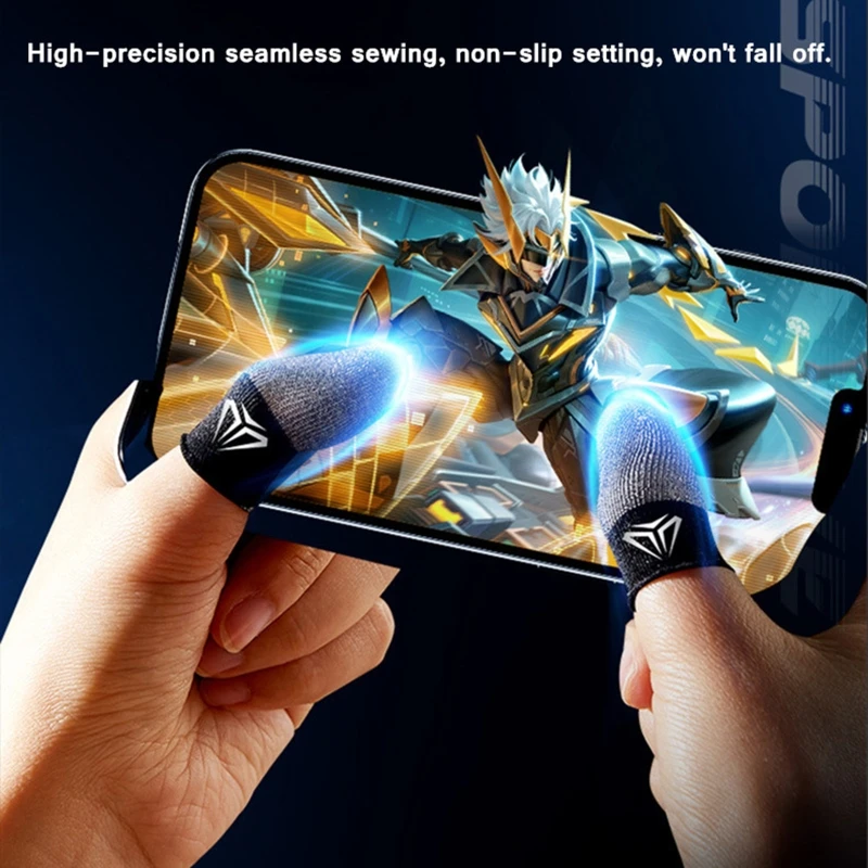 2 Pcs Mobile Game Fingertip Gloves Sweatproof Anti-slip Touch Screen Finger Sleeve Breathable Gaming Fingertip Cover For Gamer - Image 2