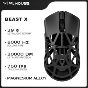 WLMOUSE BEAST X Pro 39g Magnesium Alloy 8K Wireless Gaming Mouse